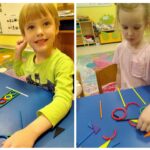 Dzieci z grupy "Słoneczka" podczas zabawy z darami Froebla