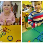 Dzieci z grupy "Słoneczka" podczas zabawy z darami Froebla