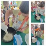 Ciasto na gofry w przygotowaniu-dodawanie kolejnych składników