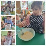 Ciasto na gofry w przygotowaniu-dodawanie kolejnych składników i mieszanie