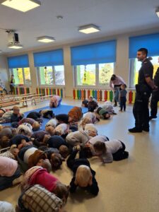 Spotkanie policjantów z dziećmi w Przedszkolu Miejskim nr 8 w Lublińcu